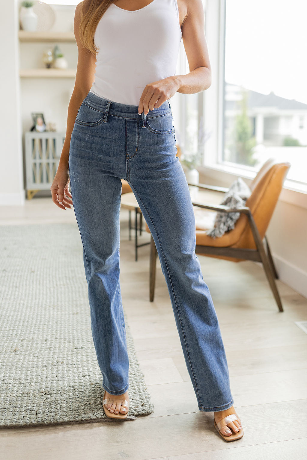 Judy Blue High-Rise Pull-On Slim Bootcut Jeans-Womens-Villari Chic, women's online fashion boutique in Severna, Maryland