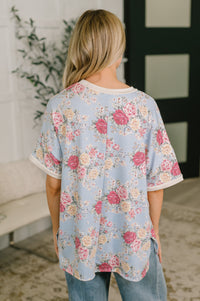 Perfect Season Floral Print Relaxed Tee-Womens-Villari Chic, women's online fashion boutique in Severna, Maryland