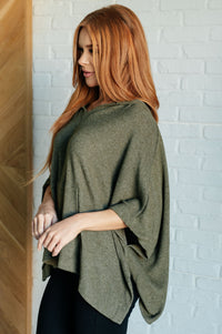 Perfectly Poised Hooded Poncho in Olive-Layers-Villari Chic, women's online fashion boutique in Severna, Maryland