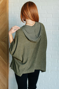 Perfectly Poised Hooded Poncho in Olive-Layers-Villari Chic, women's online fashion boutique in Severna, Maryland