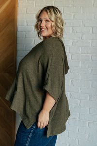 Perfectly Poised Hooded Poncho in Olive-Layers-Villari Chic, women's online fashion boutique in Severna, Maryland