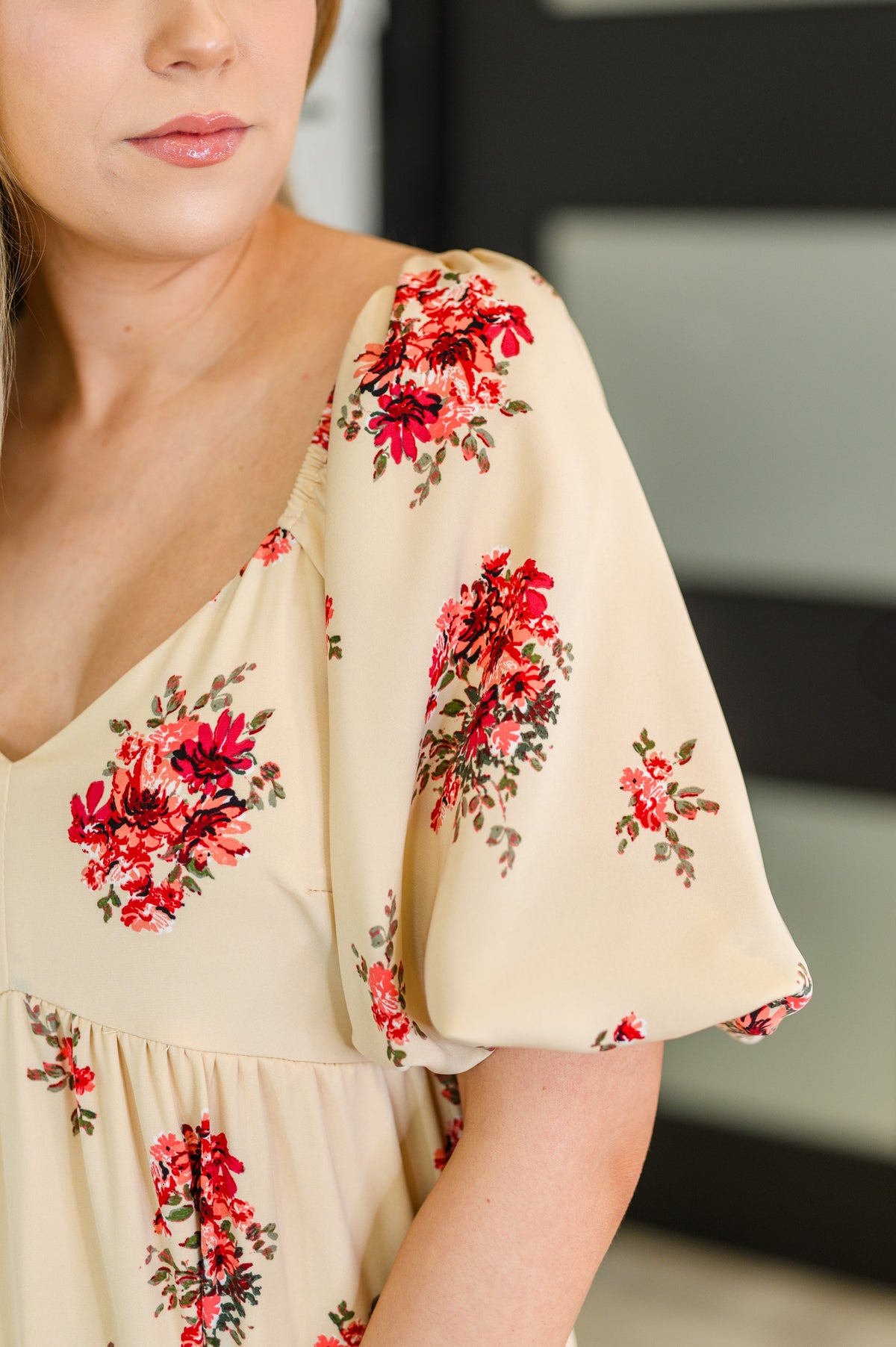 Petals & Postcards Balloon Sleeve Dress-Womens-Villari Chic, women's online fashion boutique in Severna, Maryland