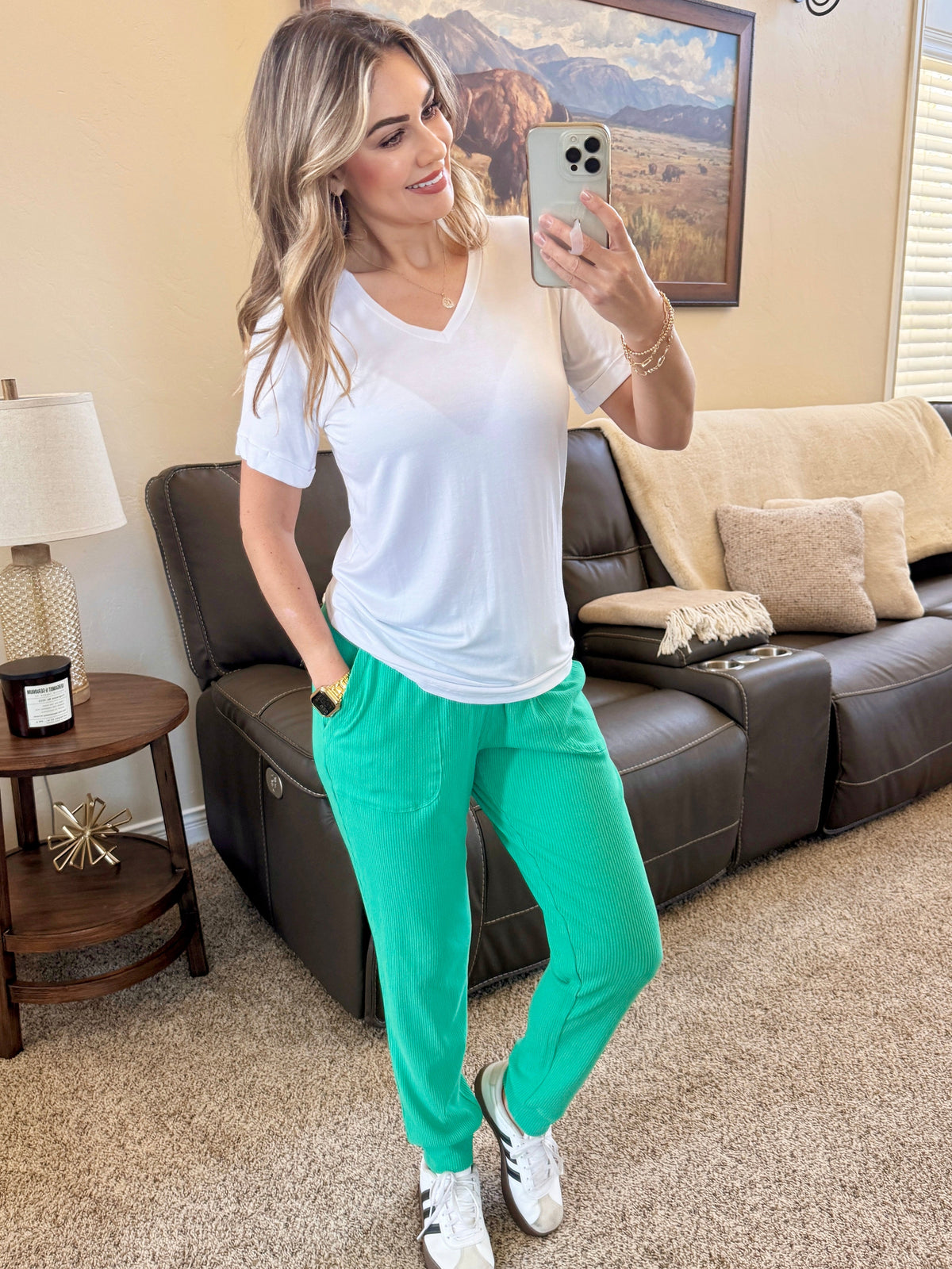Corrine Joggers - Emerald-bottoms-Villari Chic, women's online fashion boutique in Severna, Maryland