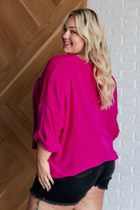 Pink Thoughts Chenille Blouse-Blouses-Villari Chic, women's online fashion boutique in Severna, Maryland