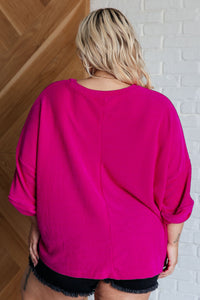 Pink Thoughts Chenille Blouse-Blouses-Villari Chic, women's online fashion boutique in Severna, Maryland