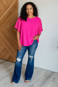 Pink and Perfect Ruffle Sleeve Top-Tops-Villari Chic, women's online fashion boutique in Severna, Maryland