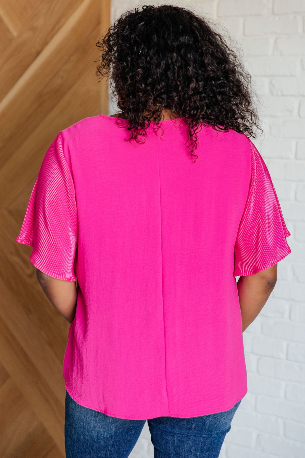 Pink and Perfect Ruffle Sleeve Top-Tops-Villari Chic, women's online fashion boutique in Severna, Maryland