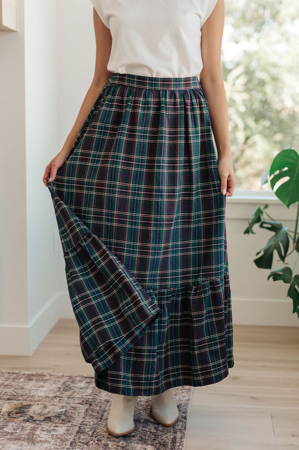 Plaid Perfection Maxi Skirt-Bottoms-Villari Chic, women's online fashion boutique in Severna, Maryland