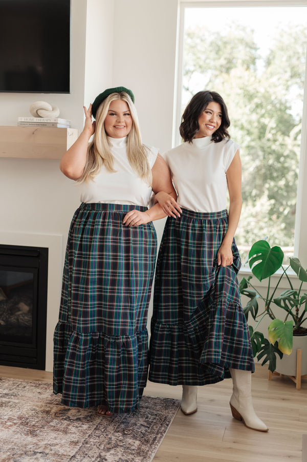 Plaid Perfection Maxi Skirt-Bottoms-Villari Chic, women's online fashion boutique in Severna, Maryland