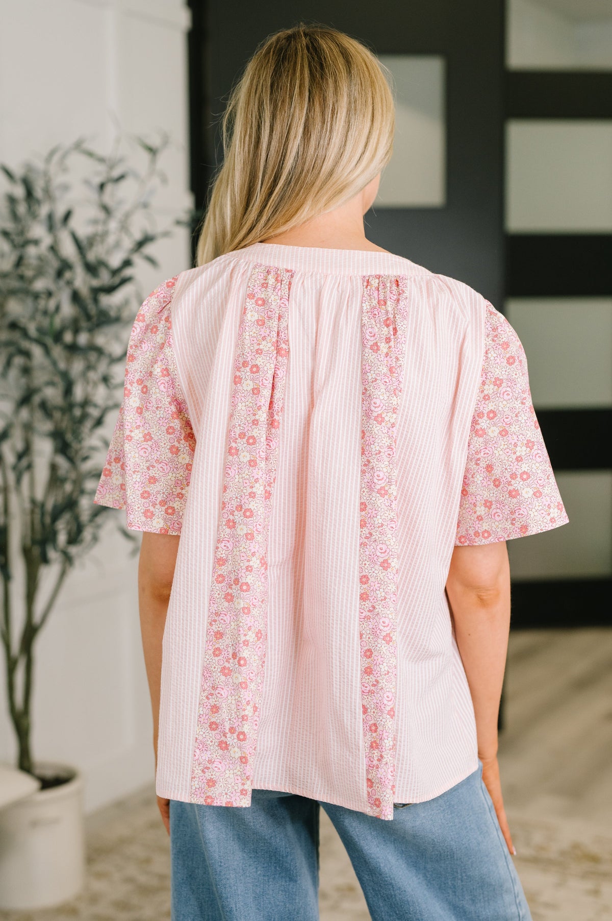 Pretty Prime Bell Sleeve Color Block Blouse-Womens-Villari Chic, women's online fashion boutique in Severna, Maryland
