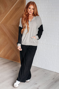 Pull Up Your Sleeves Color Block Hoodie-Tops-Villari Chic, women's online fashion boutique in Severna, Maryland