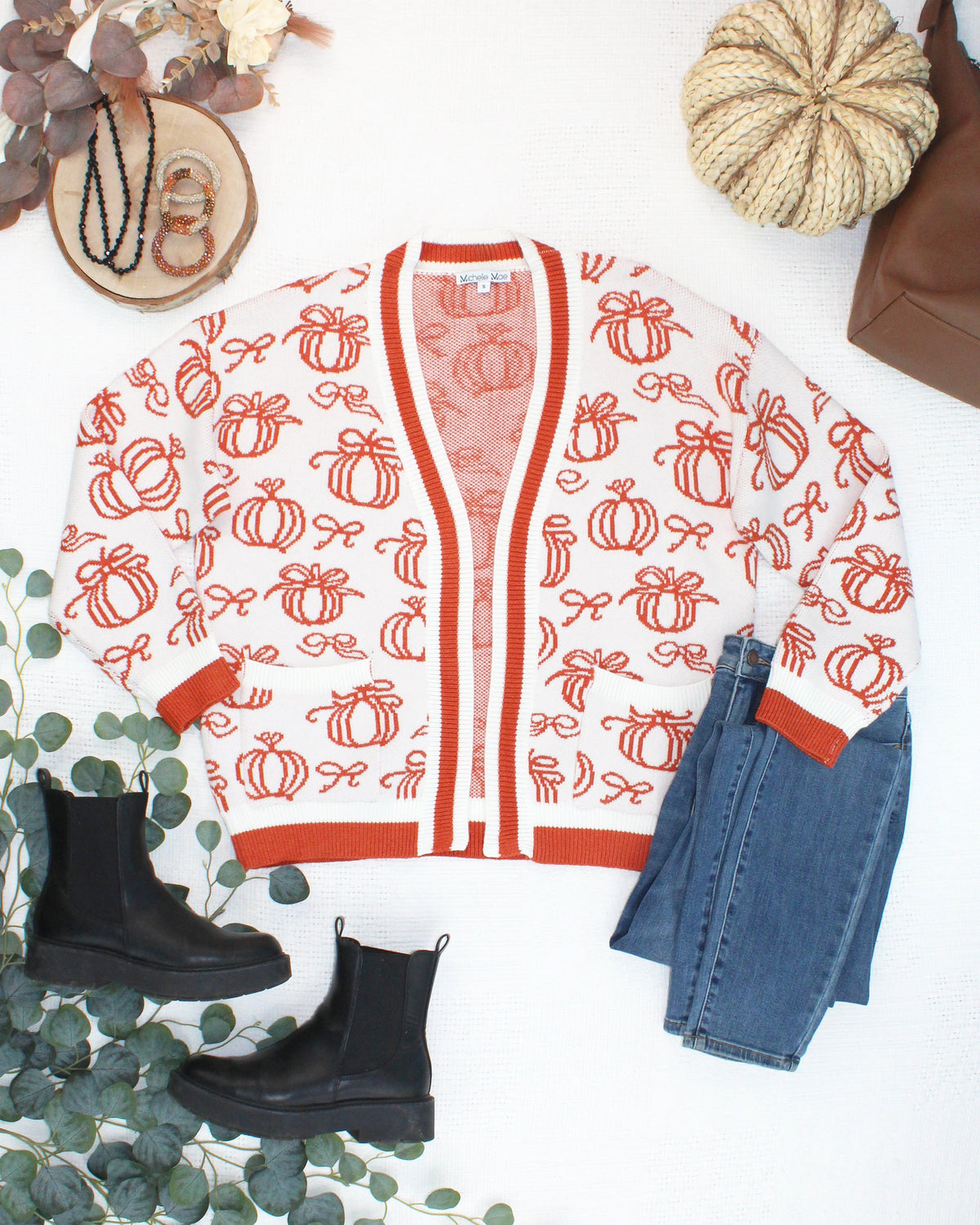 Pumpkins Pocket Cardigan-Cardigan-Villari Chic, women's online fashion boutique in Severna, Maryland