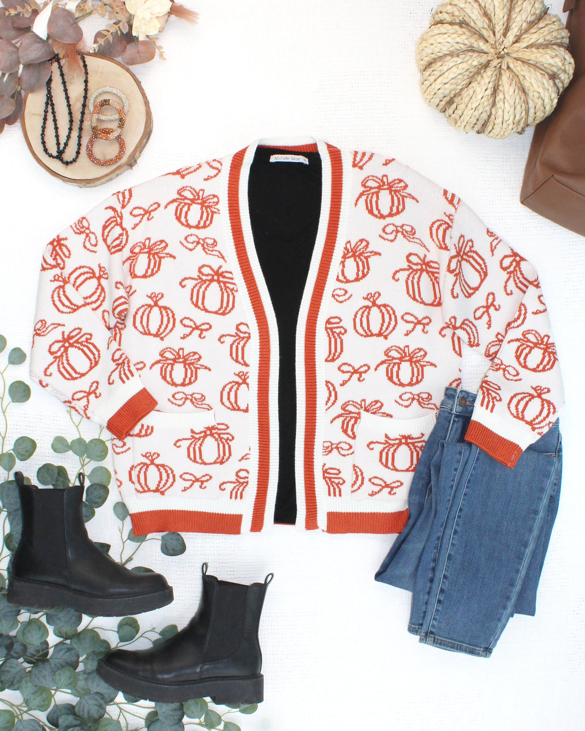 Pumpkins Pocket Cardigan-Cardigan-Villari Chic, women's online fashion boutique in Severna, Maryland