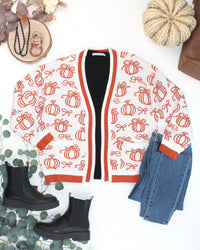 Pumpkins Pocket Cardigan-Cardigan-Villari Chic, women's online fashion boutique in Severna, Maryland