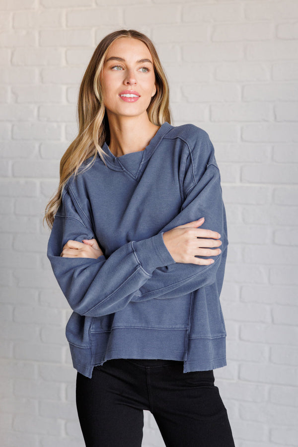 Quick Fix Mineral Wash Crew Neck Pullover in Psychic-Tops-Villari Chic, women's online fashion boutique in Severna, Maryland