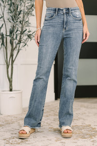 Judy Blue High Waist Bootcut with Fray Hem-Womens-Villari Chic, women's online fashion boutique in Severna, Maryland