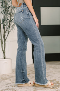 Judy Blue High Waist Bootcut with Fray Hem-Womens-Villari Chic, women's online fashion boutique in Severna, Maryland