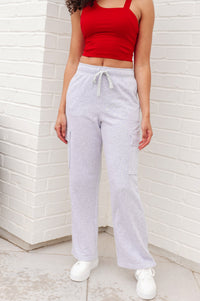 Run, Don't Walk Cargo Sweatpants in Grey-Athleisure-Villari Chic, women's online fashion boutique in Severna, Maryland