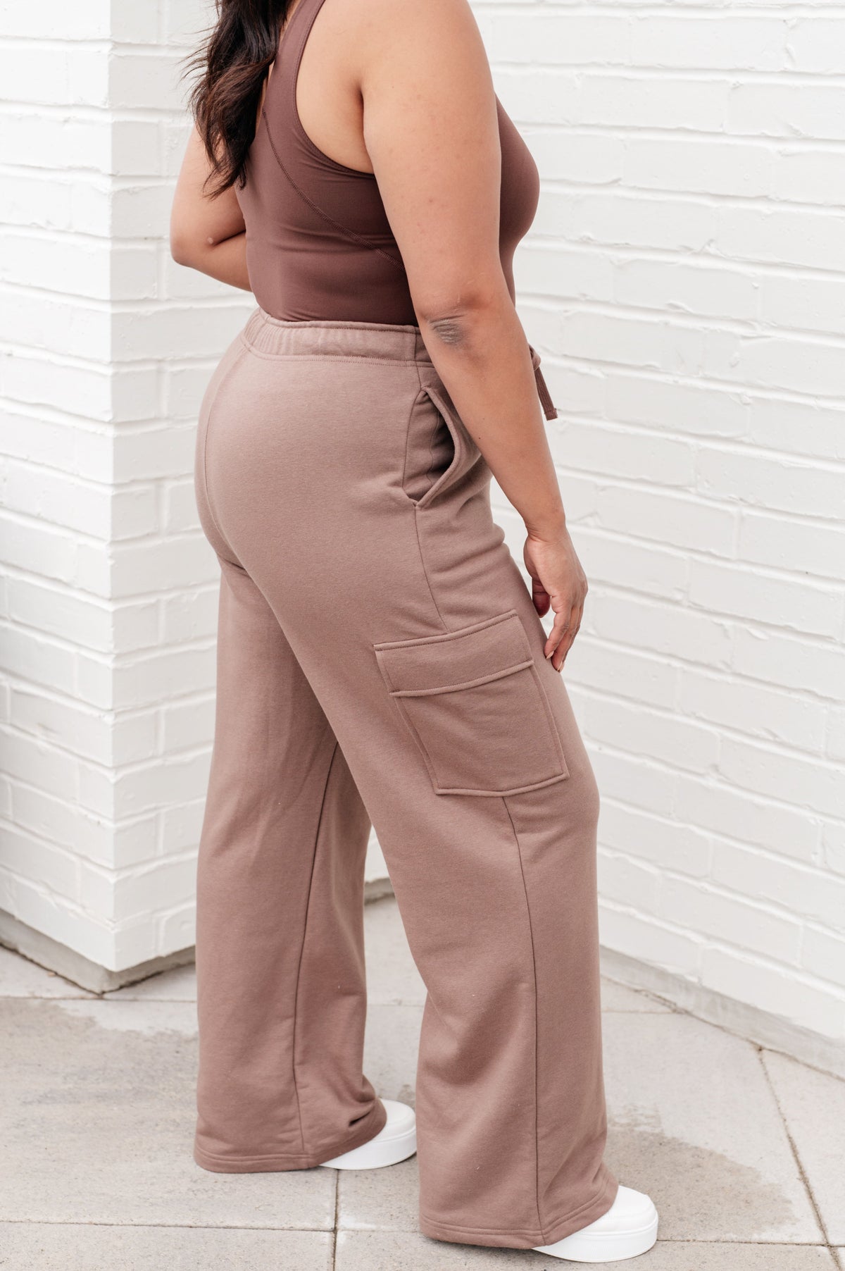 Run, Don't Walk Cargo Sweatpants in Smokey Brown-Athleisure-Villari Chic, women's online fashion boutique in Severna, Maryland