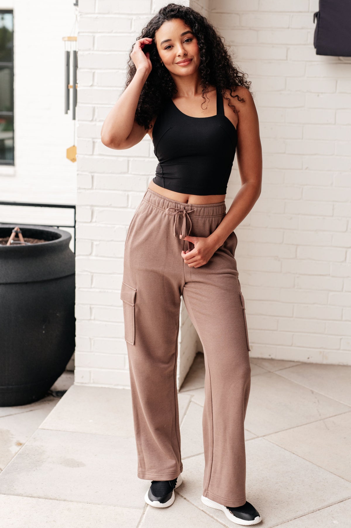 Run, Don't Walk Cargo Sweatpants in Smokey Brown-Athleisure-Villari Chic, women's online fashion boutique in Severna, Maryland