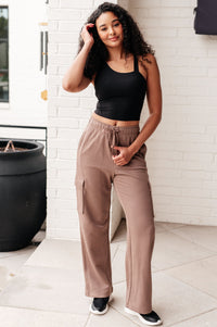 Run, Don't Walk Cargo Sweatpants in Smokey Brown-Athleisure-Villari Chic, women's online fashion boutique in Severna, Maryland