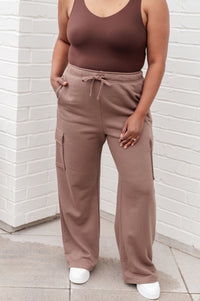 Run, Don't Walk Cargo Sweatpants in Smokey Brown-Athleisure-Villari Chic, women's online fashion boutique in Severna, Maryland