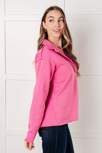 Same Ol' Situation Collared Pullover in Hot Pink-Tops-Villari Chic, women's online fashion boutique in Severna, Maryland