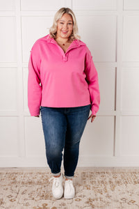 Same Ol' Situation Collared Pullover in Hot Pink-Tops-Villari Chic, women's online fashion boutique in Severna, Maryland