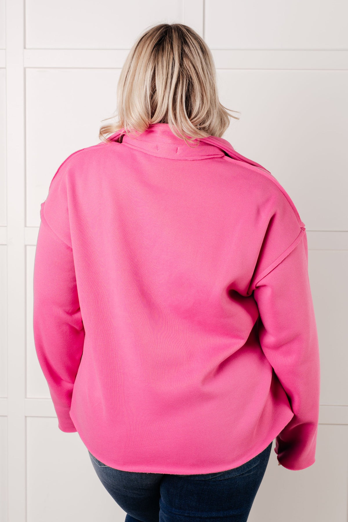 Same Ol' Situation Collared Pullover in Hot Pink-Tops-Villari Chic, women's online fashion boutique in Severna, Maryland