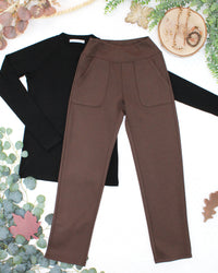 Luxe Ankle Bottoms- Brown-bottoms-Villari Chic, women's online fashion boutique in Severna, Maryland