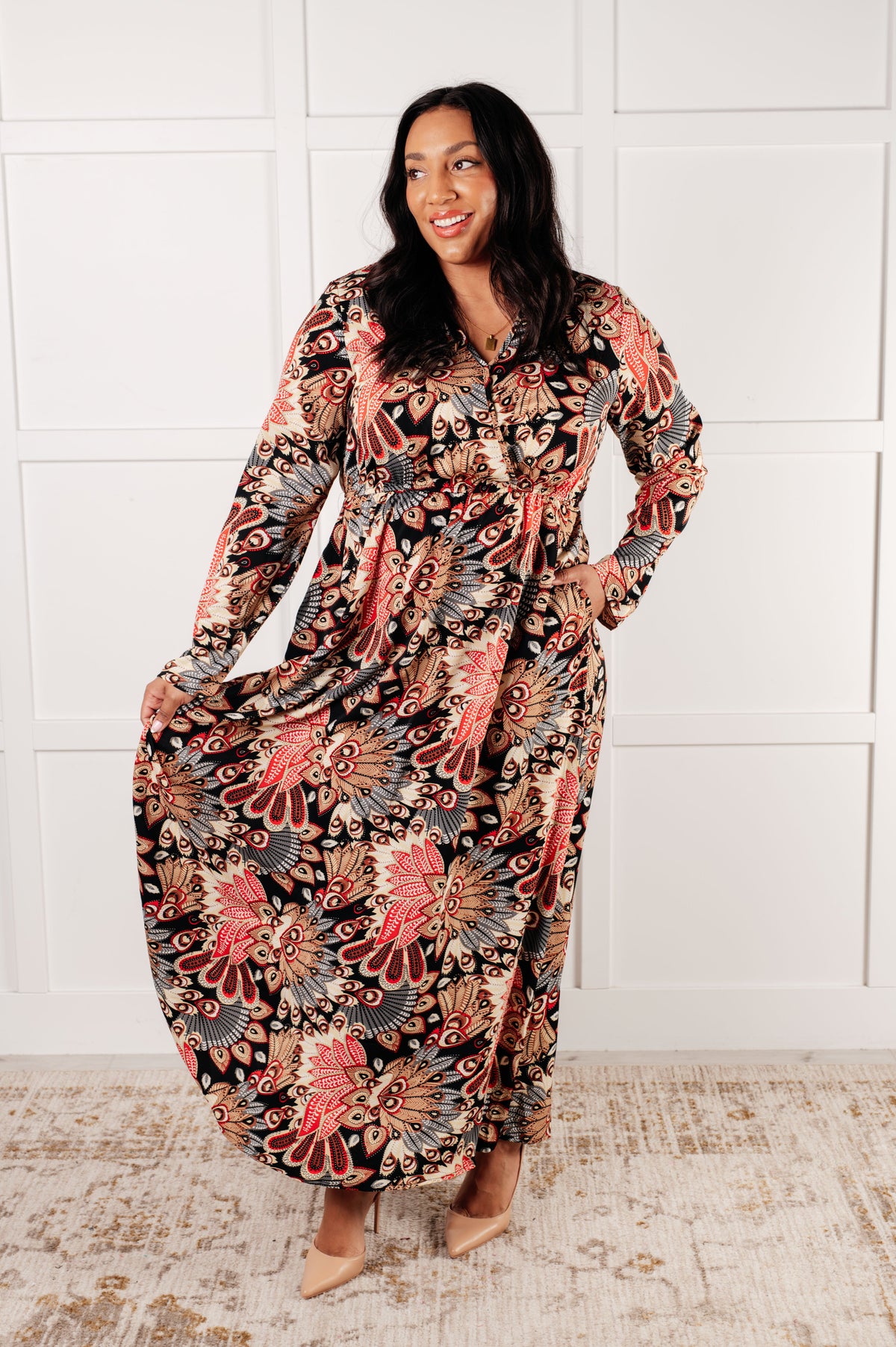 Send it Over Faux Wrap Maxi Dress-Dresses-Villari Chic, women's online fashion boutique in Severna, Maryland