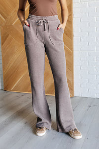 Set Process Mineral Wash Waffle Knit Pants in Brown-Athleisure-Villari Chic, women's online fashion boutique in Severna, Maryland