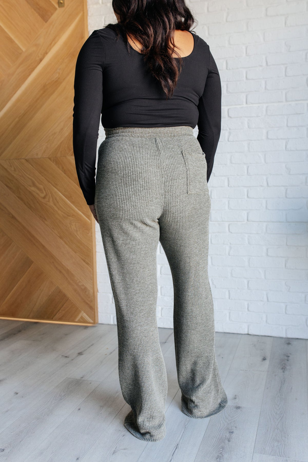 Set Process Mineral Wash Waffle Knit Pants in Olive-Athleisure-Villari Chic, women's online fashion boutique in Severna, Maryland