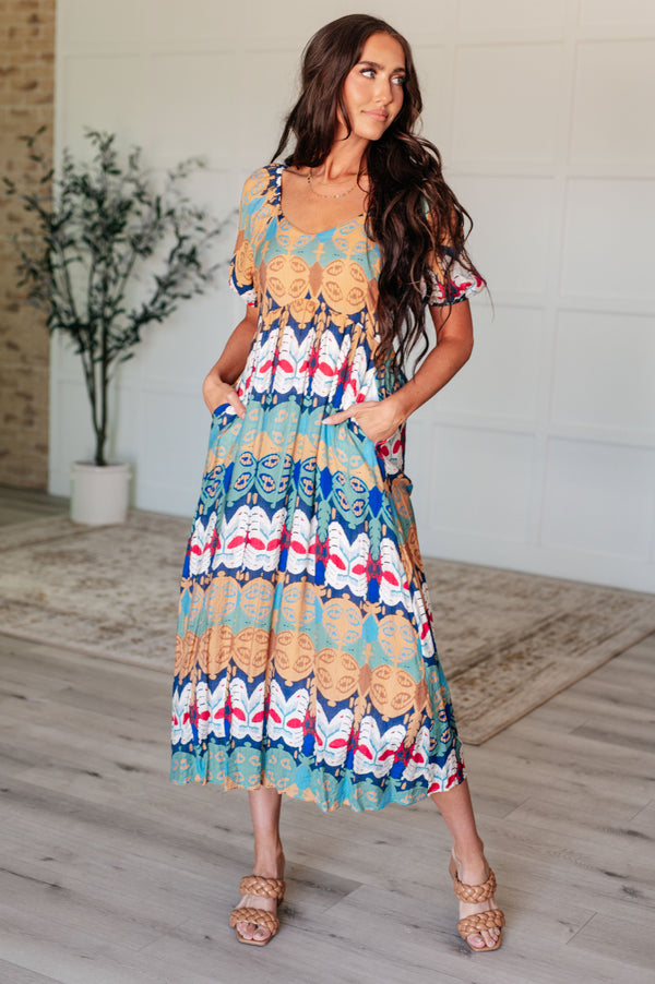 Shaping Reality V-Neck Balloon Sleeve Dress-Dresses-Villari Chic, women's online fashion boutique in Severna, Maryland