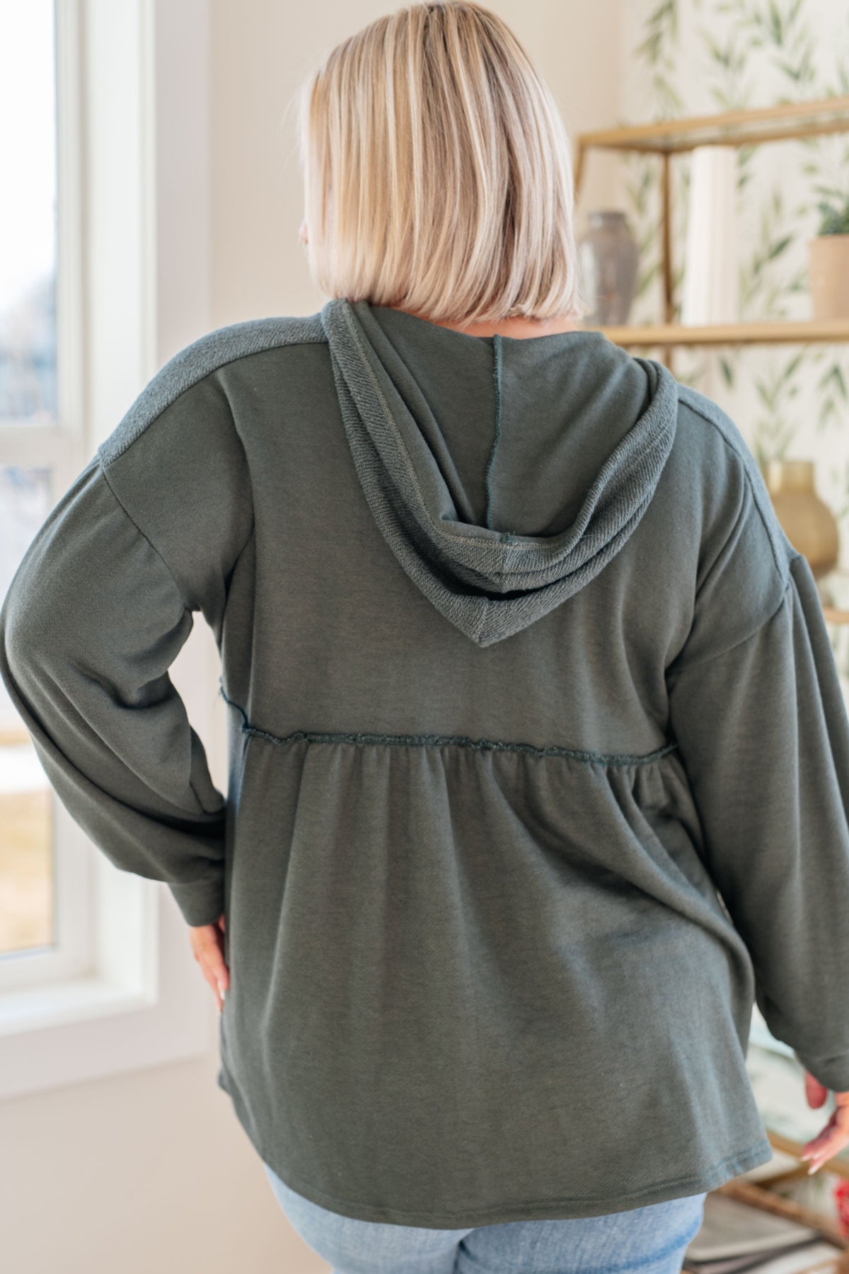 She's Not Wrong Hooded V-Neck Pullover-Tops-Villari Chic, women's online fashion boutique in Severna, Maryland