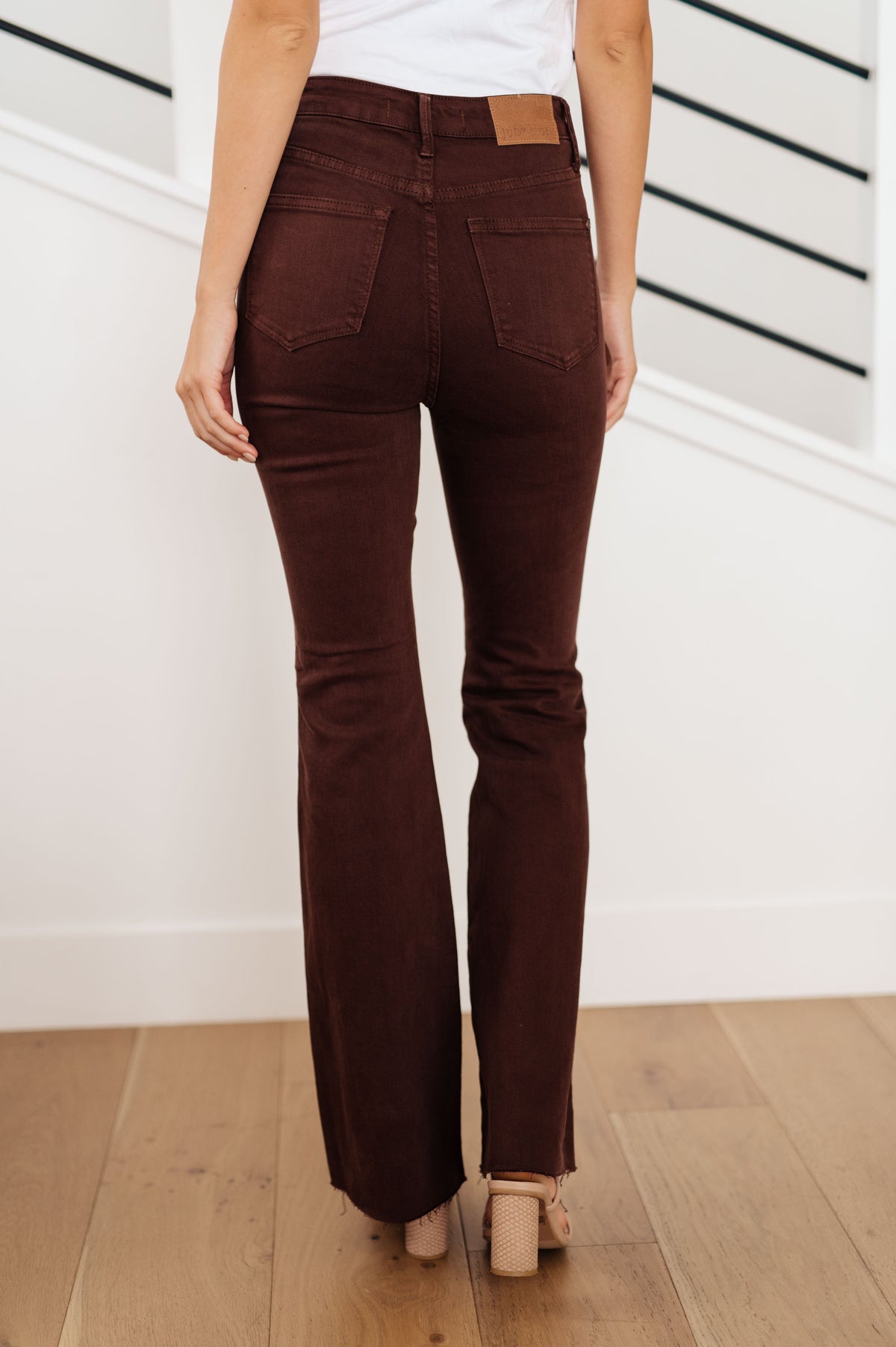 Judy Blue High-Rise Tummy Control Flares in Espresso-Womens-Villari Chic, women's online fashion boutique in Severna, Maryland