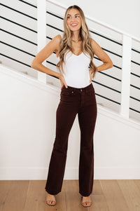 Judy Blue High-Rise Tummy Control Flares in Espresso-Womens-Villari Chic, women's online fashion boutique in Severna, Maryland