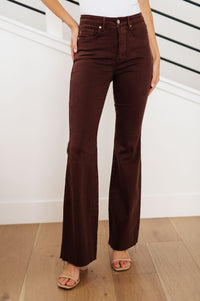 Judy Blue High-Rise Tummy Control Flares in Espresso-Womens-Villari Chic, women's online fashion boutique in Severna, Maryland