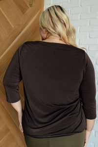 Signature Classic Round Neck Top in Chocolate-Tops-Villari Chic, women's online fashion boutique in Severna, Maryland