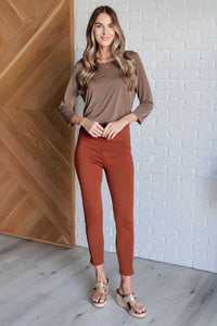 Signature Classic Round Neck Top in Mocha-Tops-Villari Chic, women's online fashion boutique in Severna, Maryland