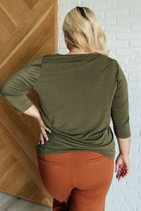 Signature Classic Round Neck Top in Olive-Tops-Villari Chic, women's online fashion boutique in Severna, Maryland