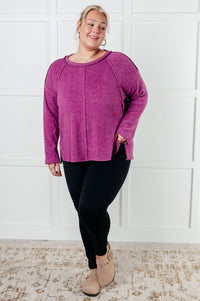 Simple Silhouette Brushed Hacci Sweater in Light Plum-Tops-Villari Chic, women's online fashion boutique in Severna, Maryland