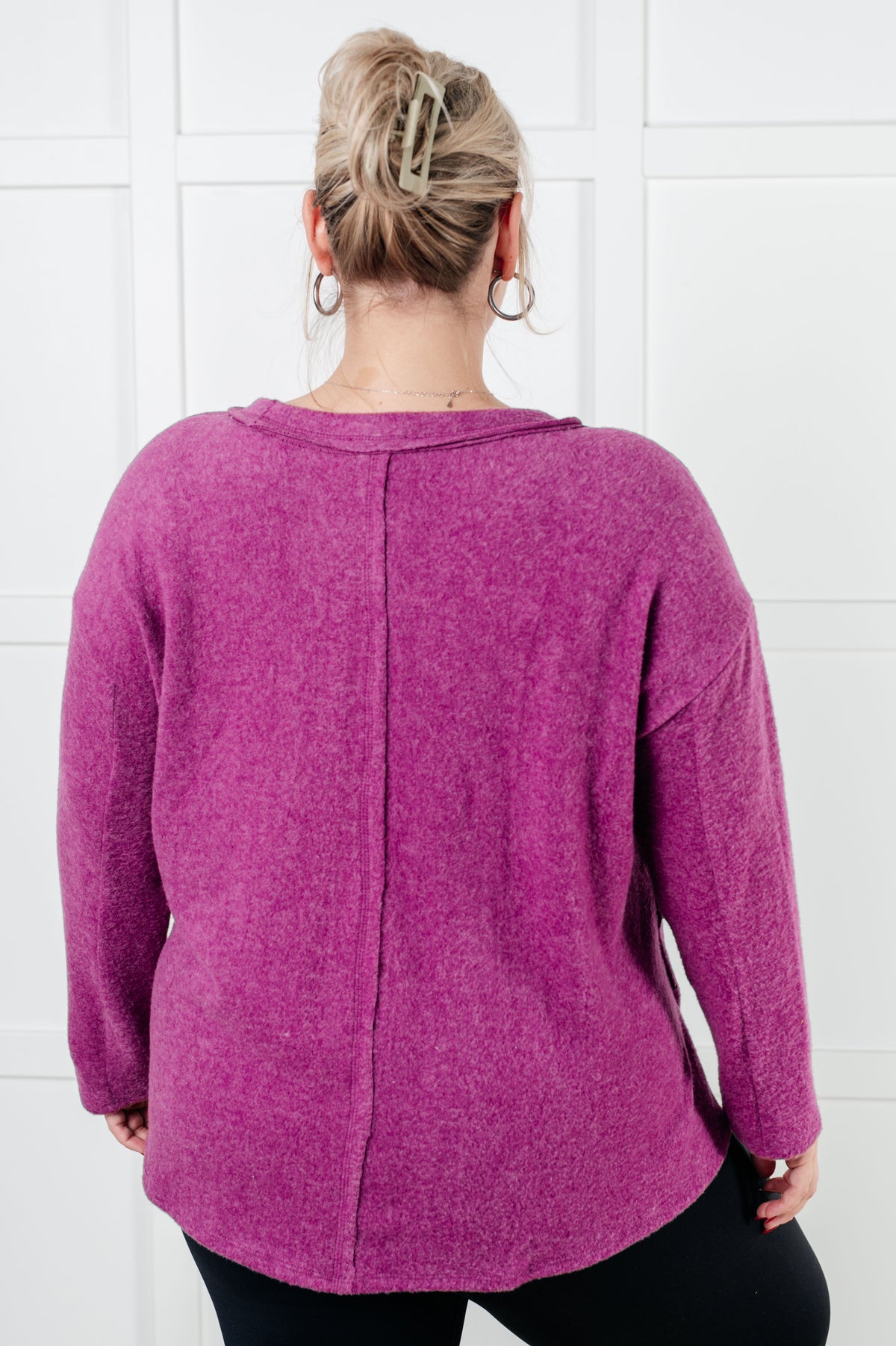 Simple Silhouette Brushed Hacci Sweater in Light Plum-Tops-Villari Chic, women's online fashion boutique in Severna, Maryland