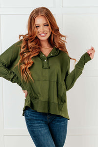 Simple Snug Snap Hooded Pullover-Tops-Villari Chic, women's online fashion boutique in Severna, Maryland