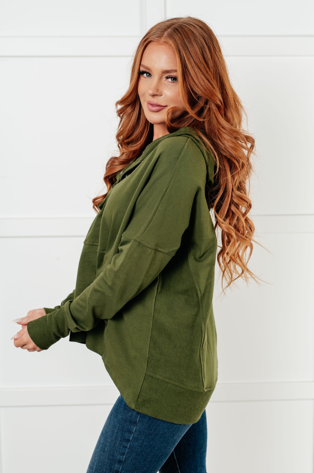 Simple Snug Snap Hooded Pullover-Tops-Villari Chic, women's online fashion boutique in Severna, Maryland