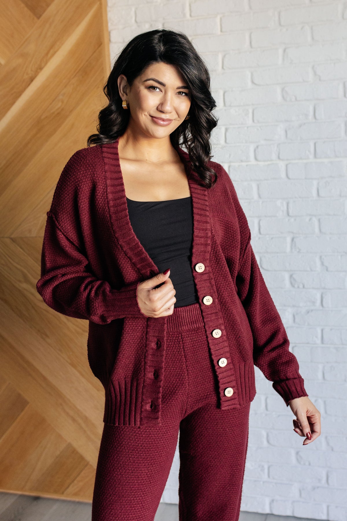 Simple Solution Knit Set in Wine-Sets-Villari Chic, women's online fashion boutique in Severna, Maryland