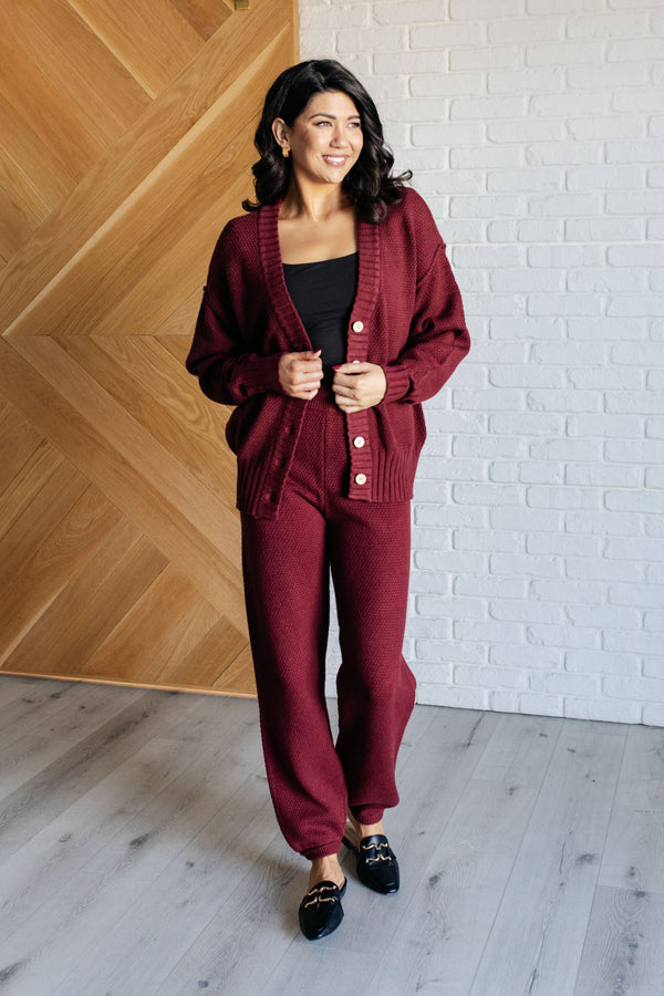 Simple Solution Knit Set in Wine-Sets-Villari Chic, women's online fashion boutique in Severna, Maryland