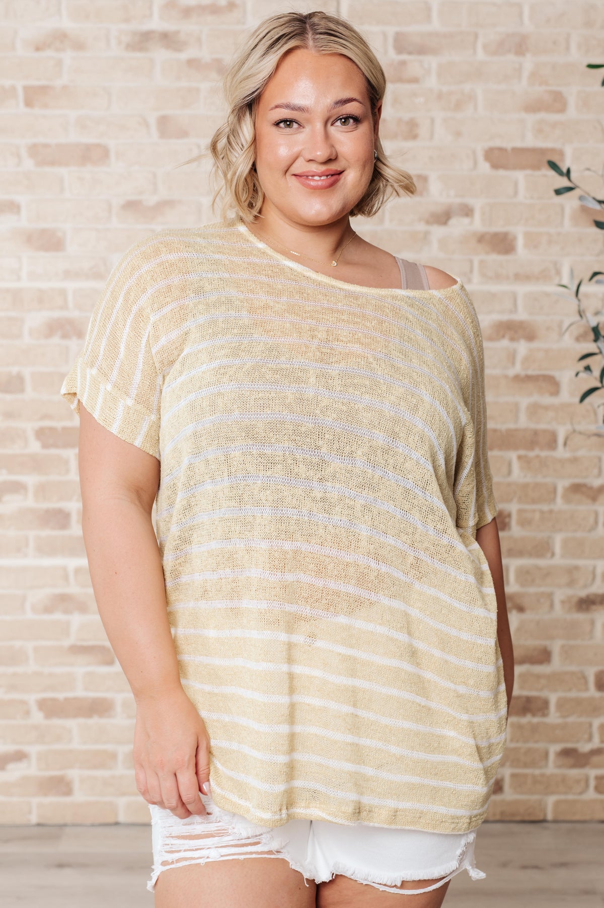 Simply Sweet Striped Top in Yellow-Womens-Villari Chic, women's online fashion boutique in Severna, Maryland