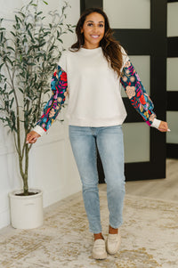 Sing a Melody Floral Sleeve Top-Womens-Villari Chic, women's online fashion boutique in Severna, Maryland