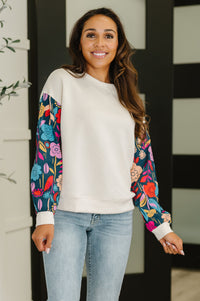 Sing a Melody Floral Sleeve Top-Womens-Villari Chic, women's online fashion boutique in Severna, Maryland